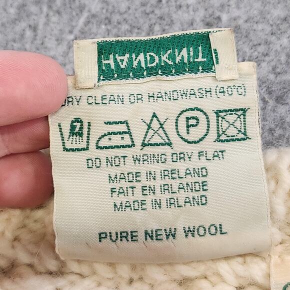 VTG Gaeltarra Sweater Womens Small Aran Fisherman Wool Handknit Ireland Cardigan - Picture 8 of 14